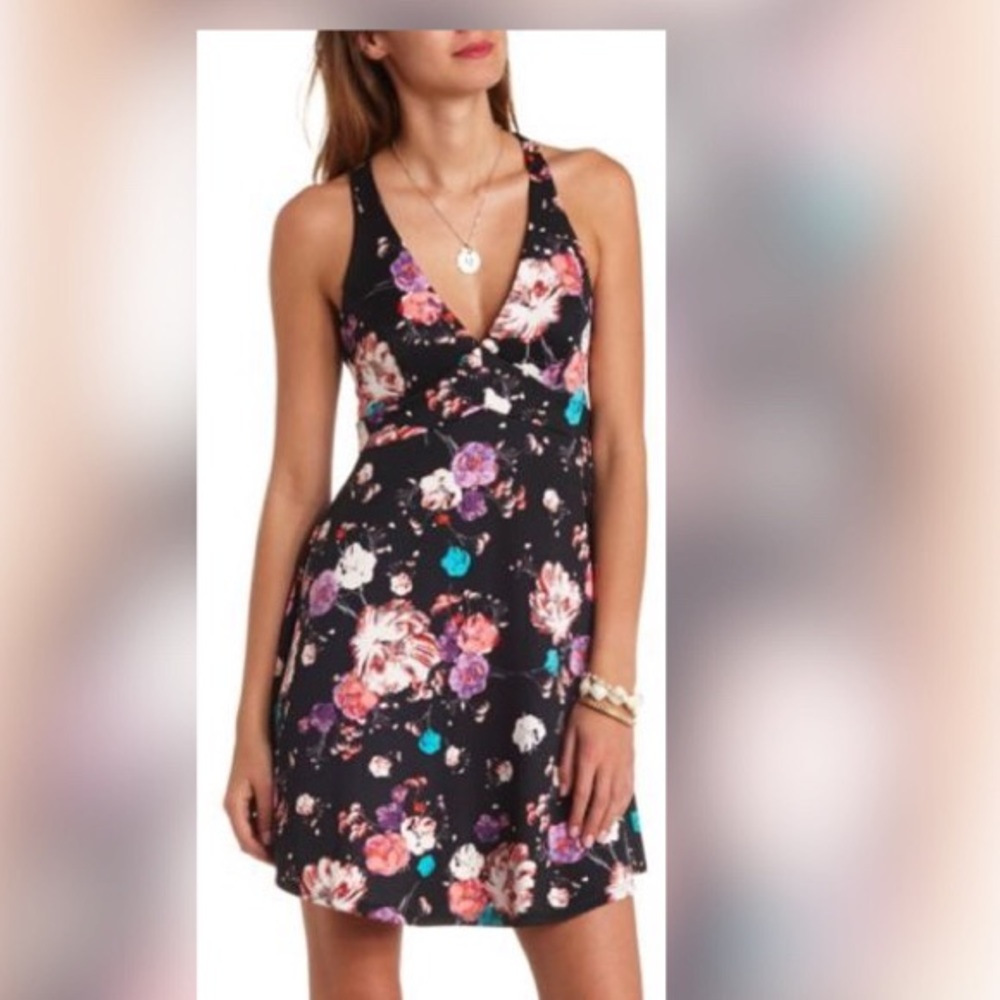 Charlotte Russe -Strappy floral print dress